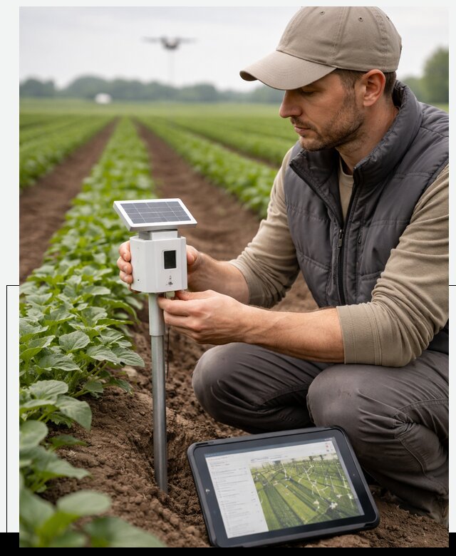 IoT мониторинг сельскохозяйственных полей и контроля в Сланцах